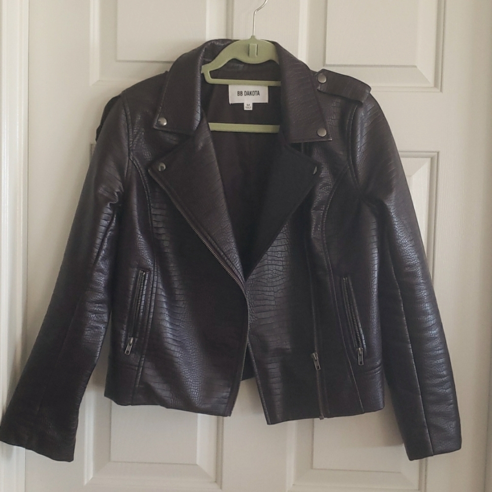 BB Dakota Faux Chocolate Leather Moto